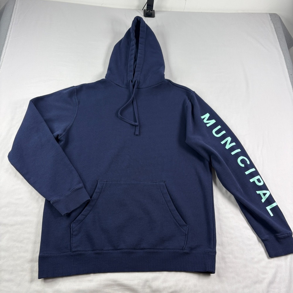 Municipal Sport Utility Gear Hoodie Mens Medium Blue Pullover Sweatshirt